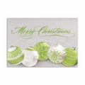 Merry Christmas Ornaments Greeting Card - Silver Lined White Envelope